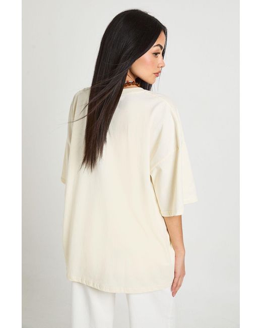 Boohoo Yellow Tuscany Printed Overszied T-Shirt
