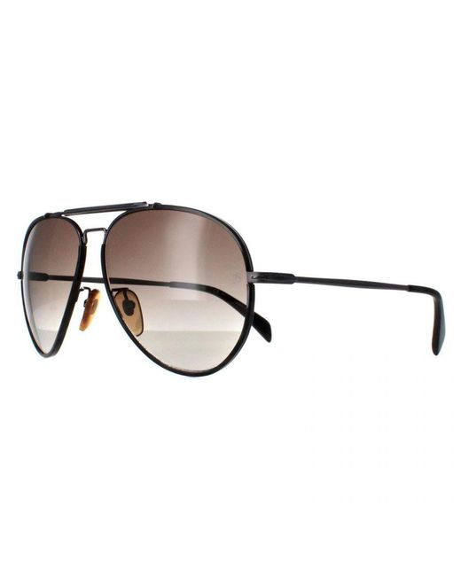 David Beckham Brown Aviator Dark Ruthenium Gradient Db7003/S for men