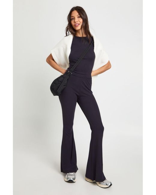 Boohoo Blue Ultra Soft Flared Legging