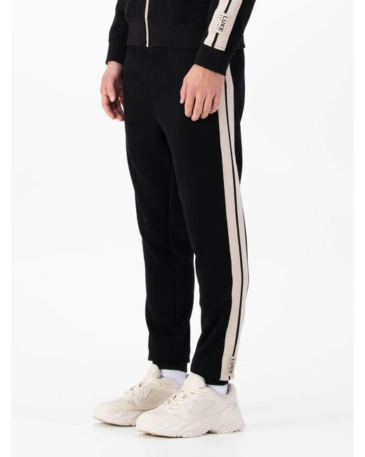 Luke 1977 Black Cornell Premium Vintage Cuffed Joggers for men
