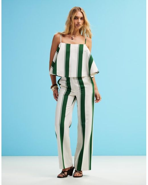 ASOS Blue Tailored Straight Leg Trousers Co-Ord