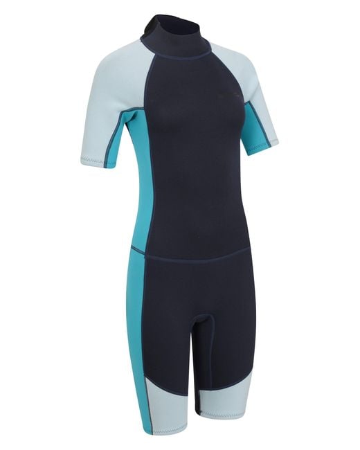 Mountain Warehouse Blue Shorty Wetsuit With Easy Glide Zip Fastening Swimwear