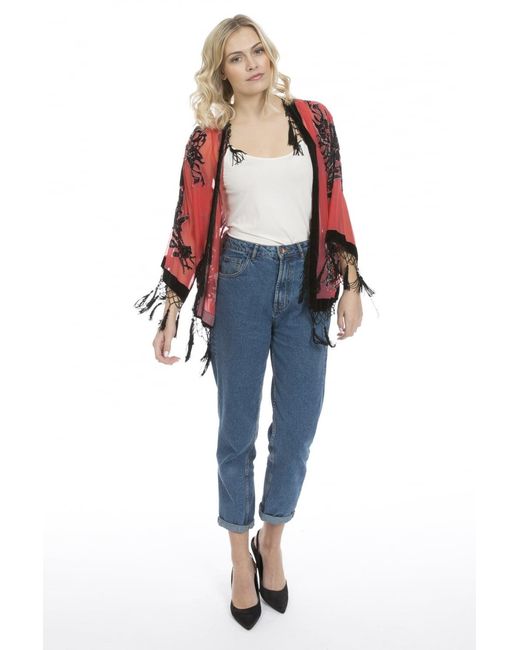 Jayley Blue Silk Devore Short Jacket