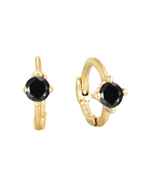 SEOL + GOLD Metallic 18Ct Plated Cz Tiny Hoop Earrings