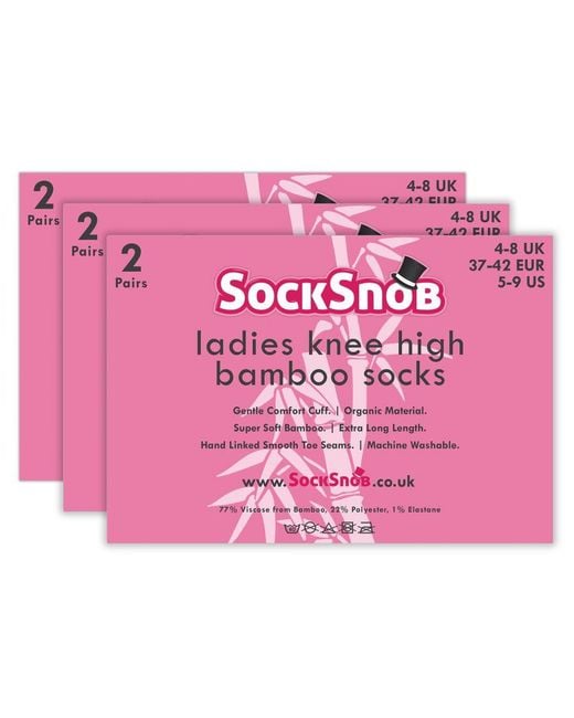 Sock Snob Blue 6 Pair Ladies Long Bamboo Socks