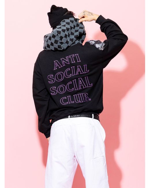 ANTI SOCIAL SOCIAL CLUB Black Anti Social Club Assc Chenille Checkered Hoodie