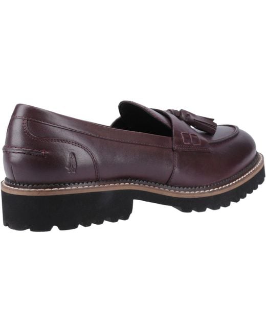Hush Puppies Red Ginny Leather Plum Wide Fit Loafers