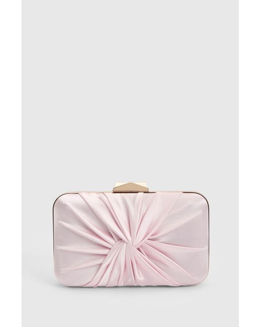 Oasis Pink Beaut Satin Twist Clutch Bag