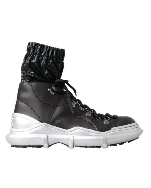 Dolce & Gabbana Black Hightop Sneakers Laceup Style for men