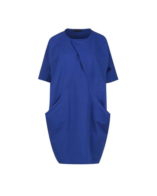 Conquista Blue Royal Punto Di Roma Batwing Dress