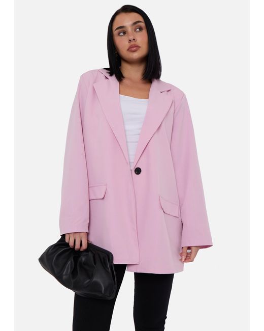 Gini London Pink Tailoring Oversized Blazer