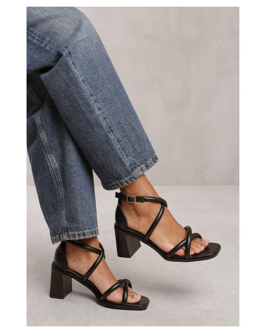 Where's That From Blue Wheres 'Rida' Cross Over Multi Strap Heels