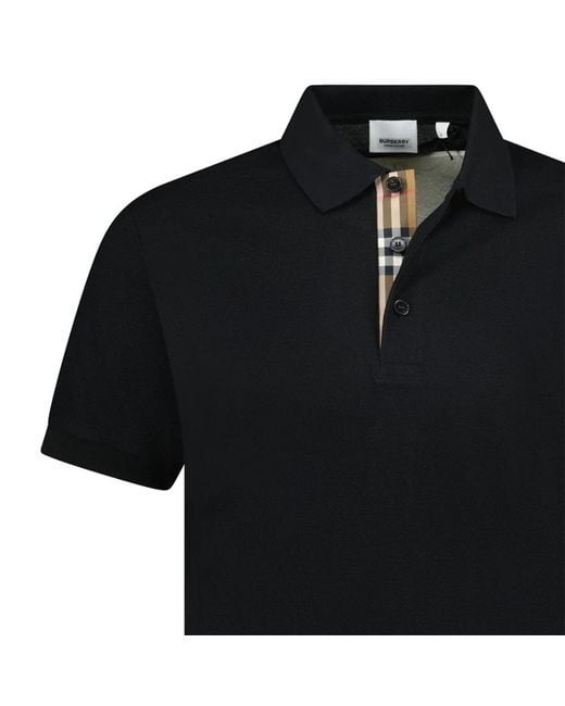 Burberry Black Hartford Check Polo Shirt for men