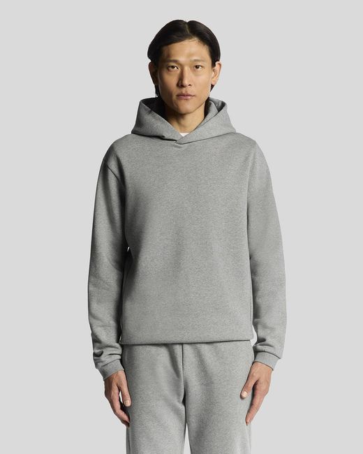 Lyle & Scott Gray Brushback Fleece Hoodie for men