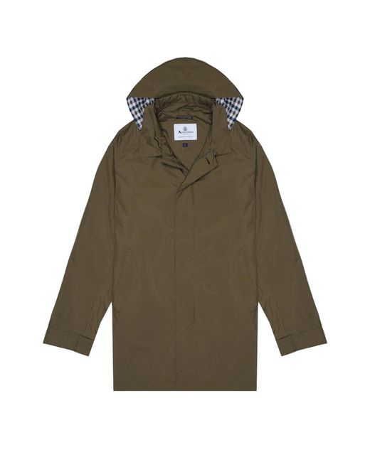 Aquascutum Green Active Rlg Packable Trench Army Jacket for men