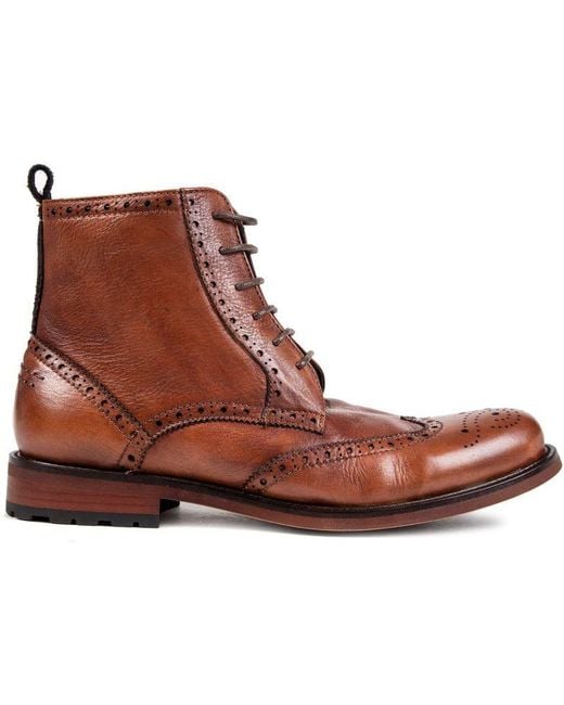 Sole Brown Crafted Hammer Brogue Boots for men