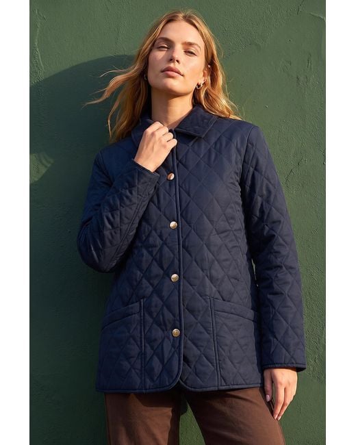 Roman Blue Quilted Collar Jacket