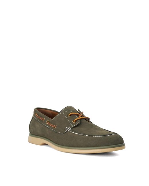 Dune Green Buoy Suede Boat Shoes for men