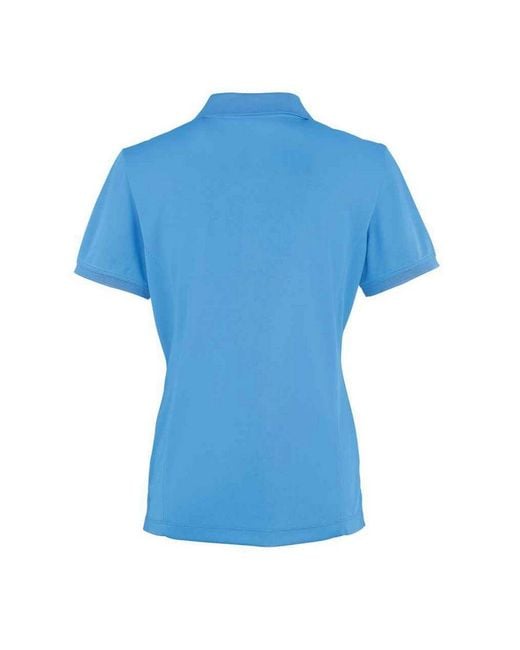 PREMIER Blue Ladies Coolchecker Pique Polo Shirt (Sapphire)
