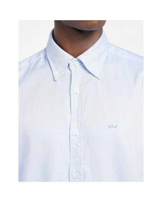 Paul & Shark White Cotton Oxford Long Sleeve Shirt for men