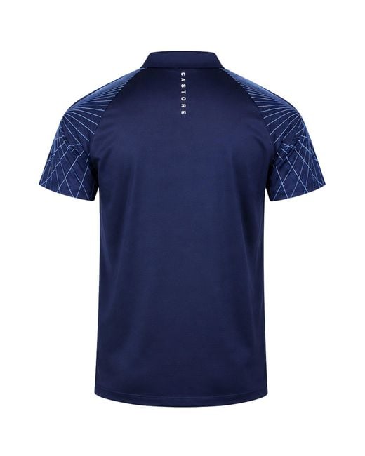 Castore Blue Club Shoulder Graphic Golf Polo Shirt for men