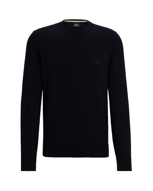 Boss Blue Hugo Boss Pacas-L Crew Neck Knitwear Dark for men