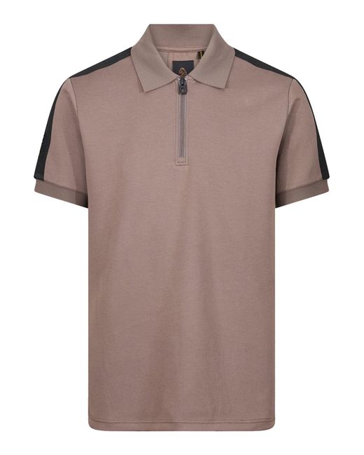 Luke 1977 Brown Caltech Trim Tape Zip Polo for men