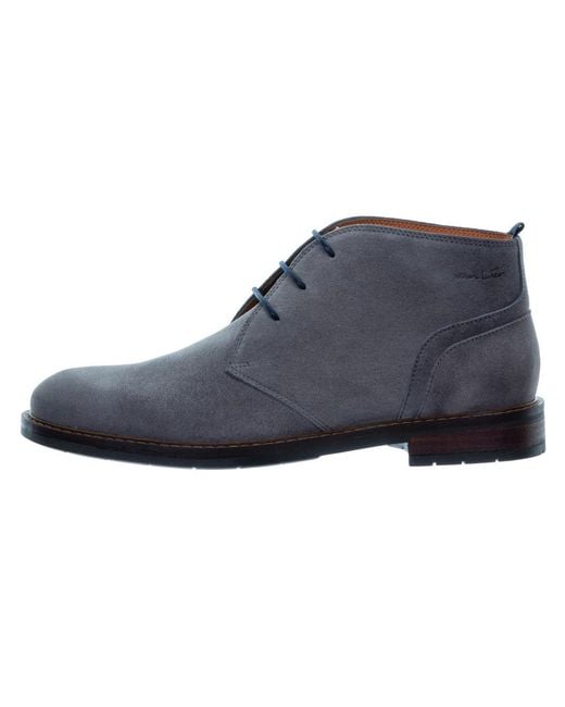 VAN LIER Veterschoenen Boston Grijs Grijs in het Blue voor heren