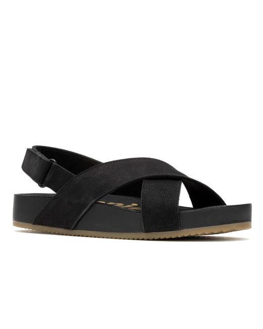 Hush Puppies Black Mylah Slingback Leather Sandals