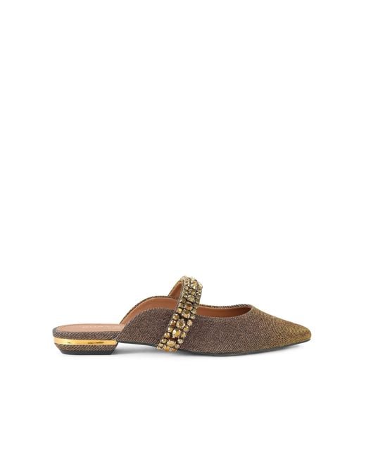Kurt Geiger Brown Kgl Embellished Flat Sandals