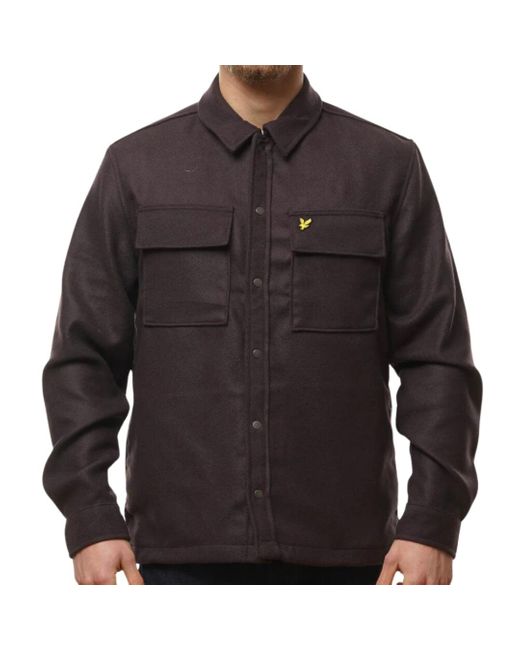 Lyle & Scott Brown Plain Sediment Overshirt Jacket for men