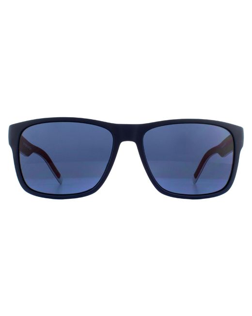 Tommy Hilfiger Blue Lightweight Rectangle Avio Sunglasses for men