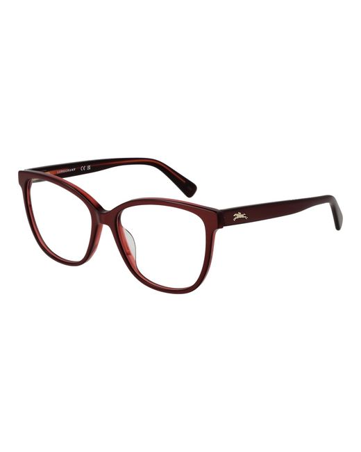 Longchamp Brown Rote Acetatbrille (Bügel)