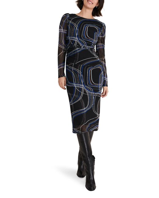 Phase Eight Black Gizelle Squiggle Mesh Dress
