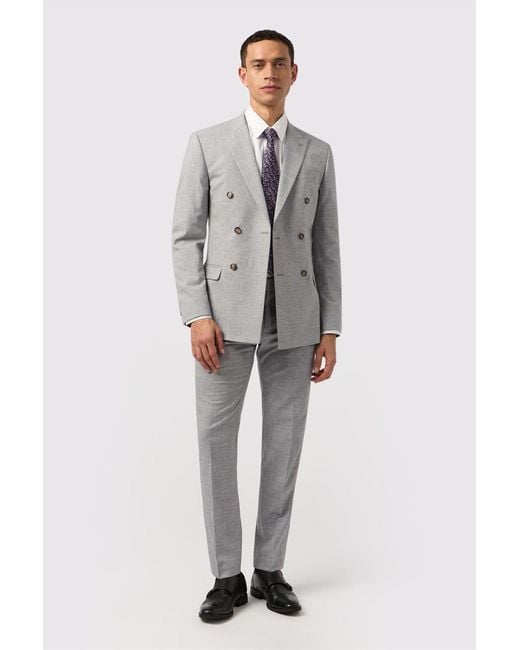 Antique Rogue Gray Double Breasted Long Sleeve Six Button Slim Fit Suit Jacket for men