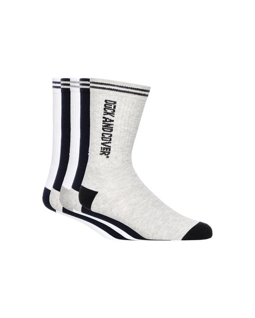 Duck and Cover Black Juble Sports Socks (Pack Of 5) for men