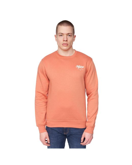 Henleys Orange Scripthen Crew Sweatshirt for men