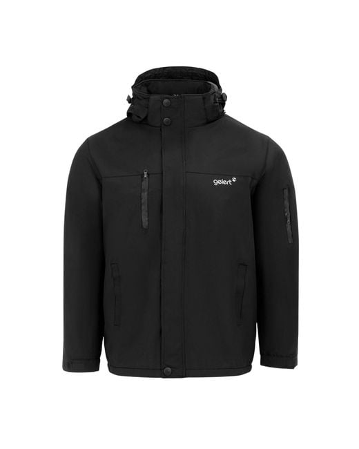 Gelert Black Solid Hooded Regular Parka for men