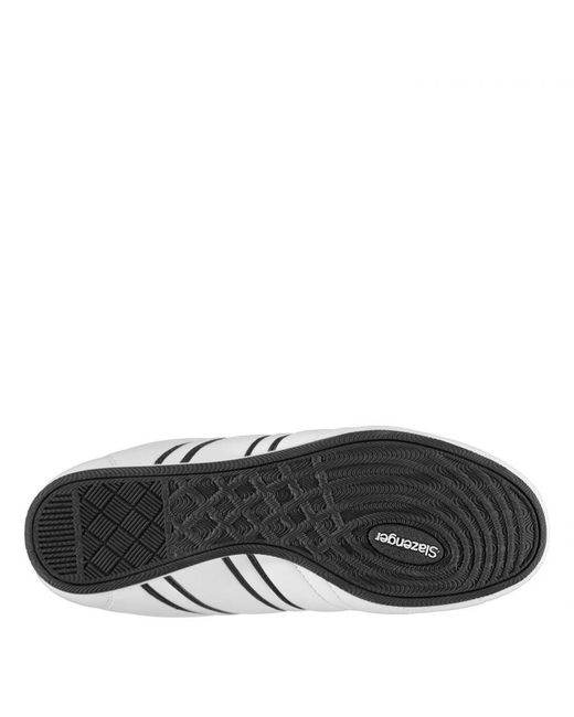 Slazenger 1881 White Warrior Trainers Slip On Leather Sports Shoes Footwear for men
