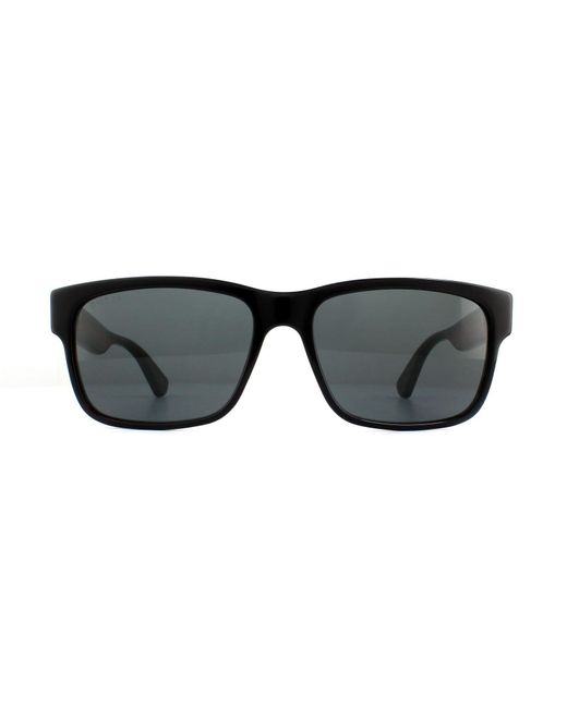 Gucci Black Rectangle Sunglasses for men