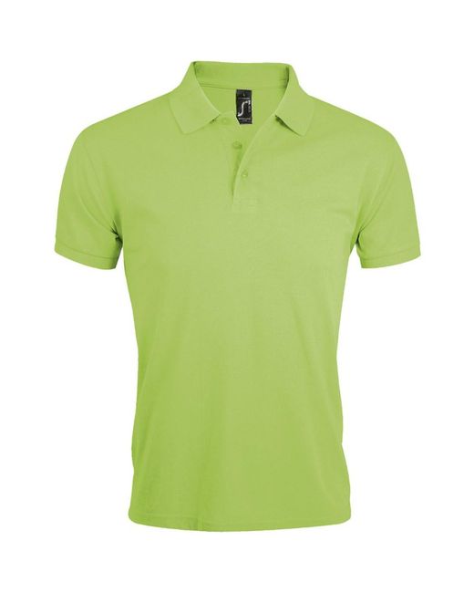 Sol's Green Prime Pique Plain Short Sleeve Polo Shirt (Apple) for men
