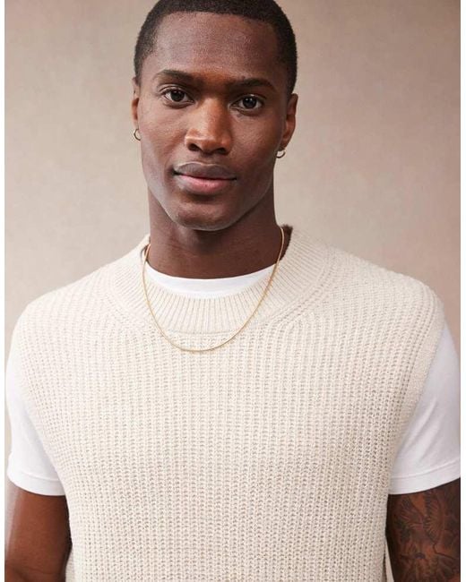 ASOS Natural Relaxed Knitted Vest for men