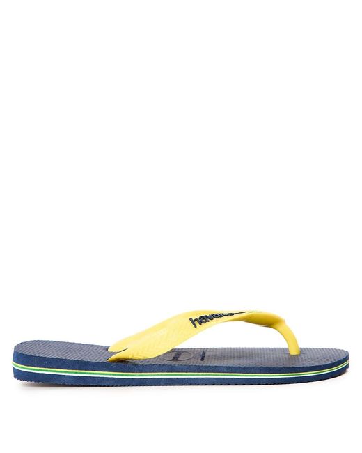 Havaianas Yellow Hav. Brasil Logo Ruby Flip Flops