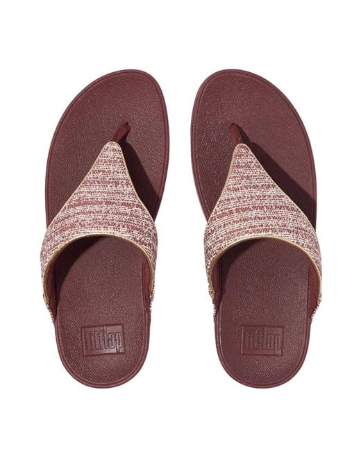 Fitflop Purple Ladies Lulu Shimmer Wave Toe Post Sandals