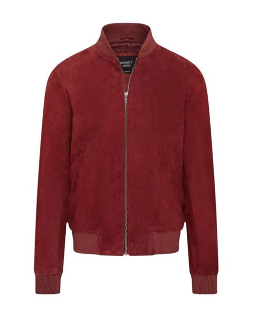 Infinity Leather Brown Goat Suede Ma-1 Bomber Jacket-North for men