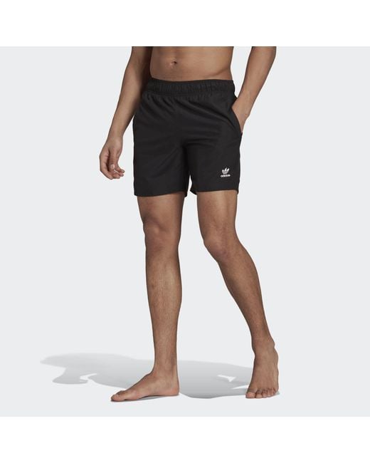 Adidas Originals Black Adicolor Essentials Trefoil Swim Shorts for men