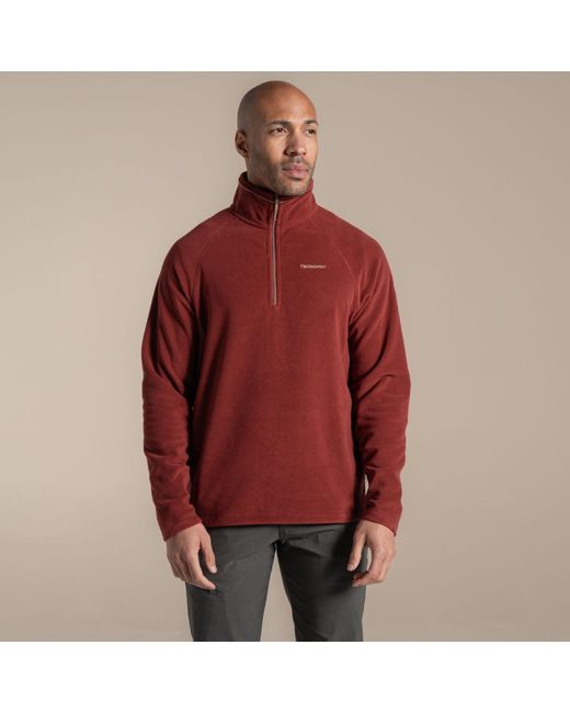 Craghoppers Red Corey Vi Half Zip Micro Fleece Midlayer Top Cma1287 for men