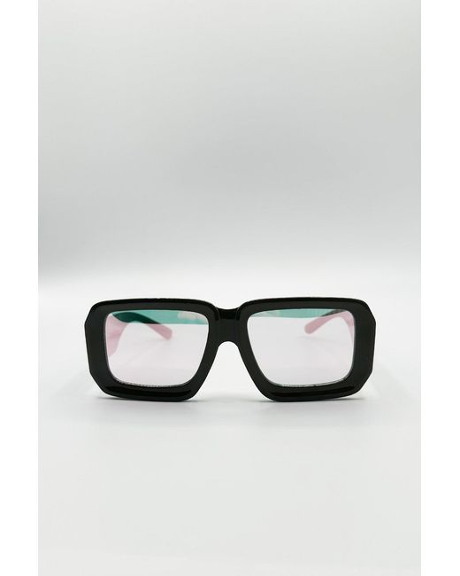 SVNX Black Oversized Square Frame Sunglasses