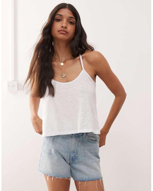 Miss Selfridge White Lace Back Swing Cami Top