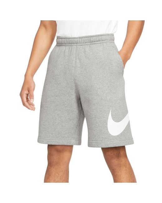 Nike Gray Shorts Summer Sportswear Club Graphics Relaxed Fit Comfort Half Pants for men